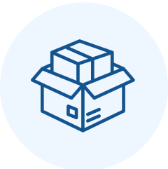 Open box with smaller boxes inside.